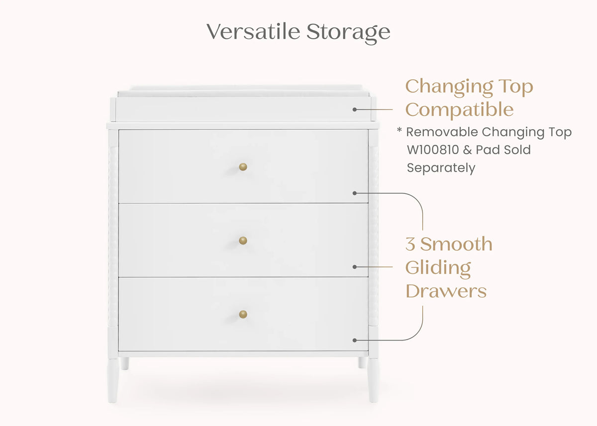 Lily 3 Drawer Dresser with Interlocking Drawers