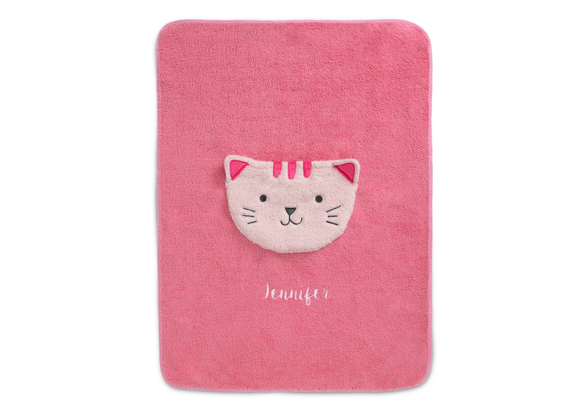Personalized Sherpa Throw Blanket with Storage Pocket for Kids