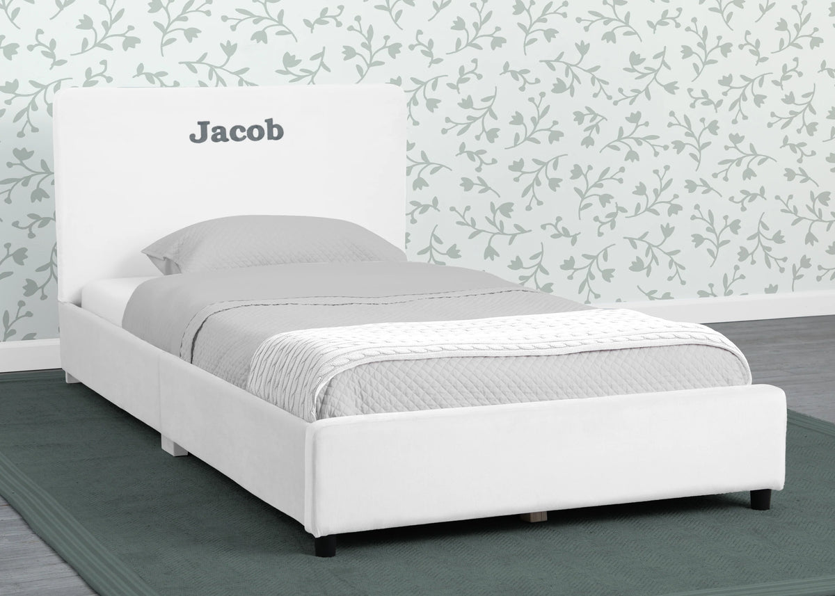 Personalized Upholstered  Twin Bed with Headboard