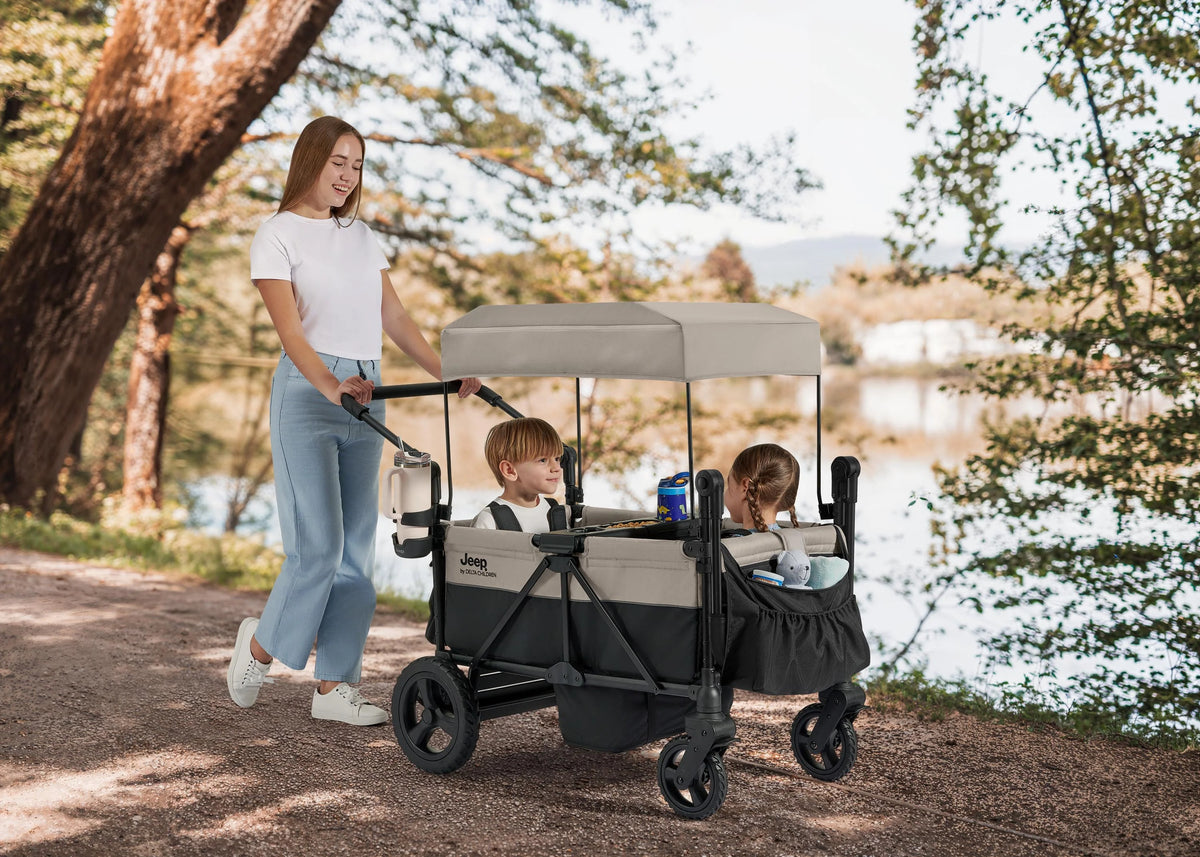 Jeep Wrangler Mojave All-Terrain 2-Seater+ Stroller Wagon with Built-In Standing Board