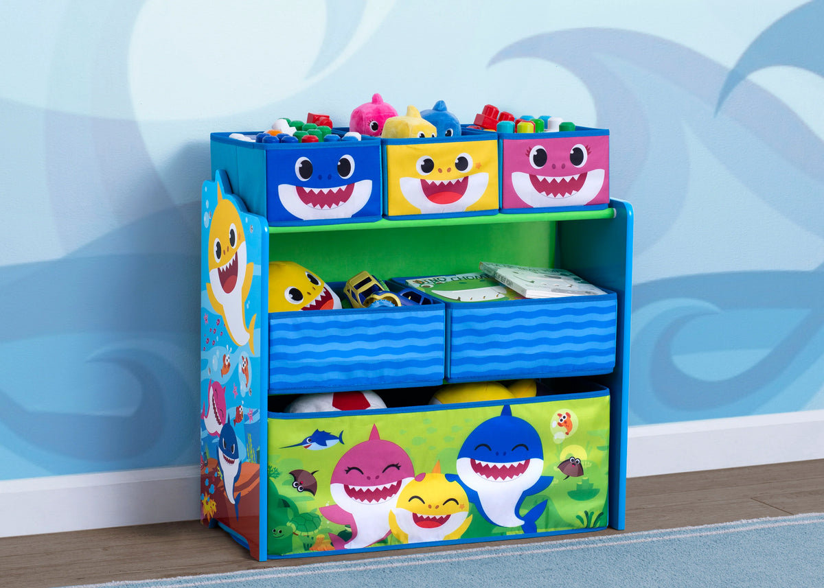 Baby Shark Design & Store 6 Bin Toy Storage Organizer