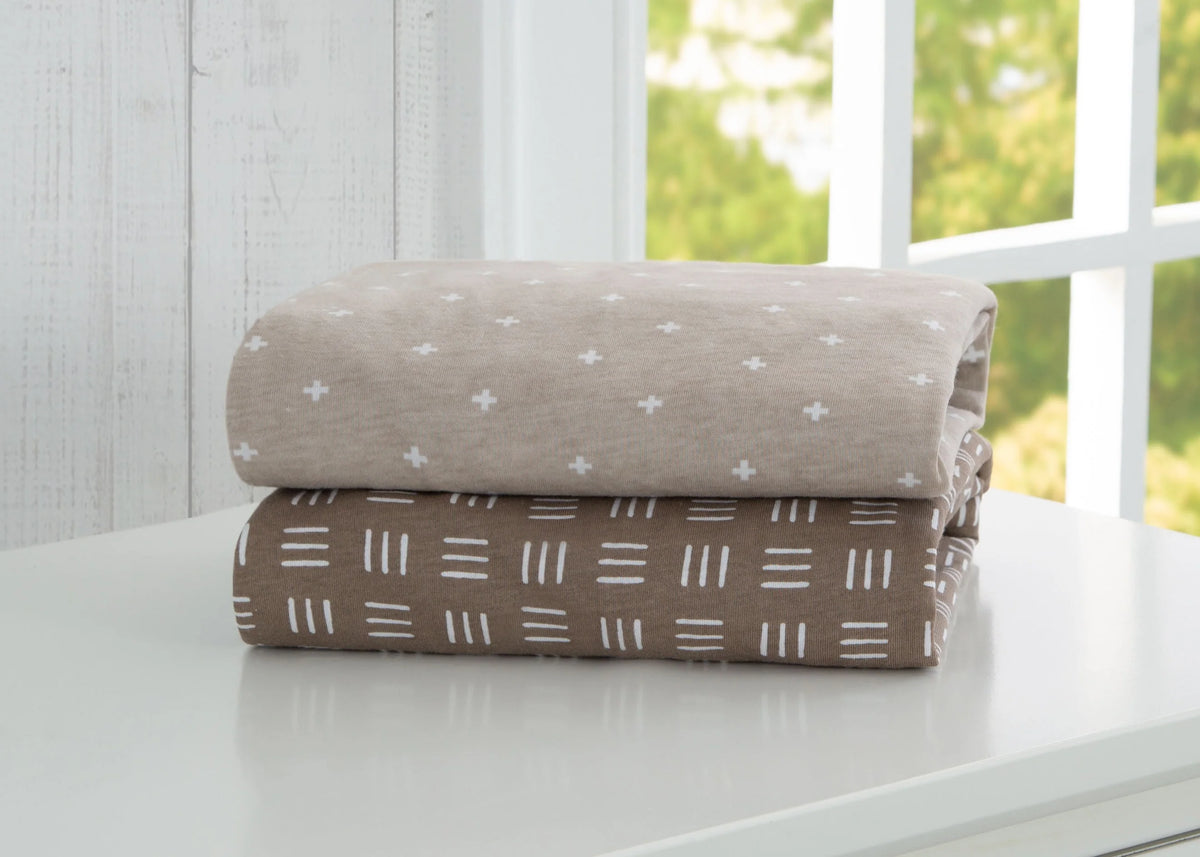 Neutral Boho Fitted Crib Sheets - 2 Pack