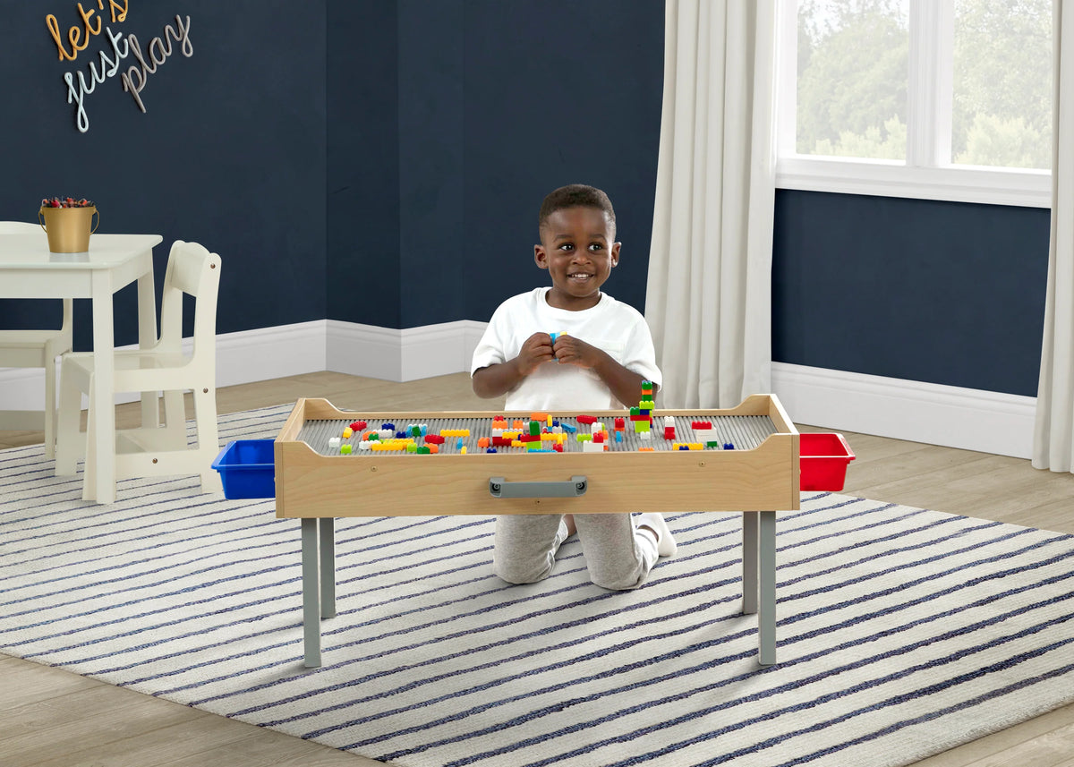 Play N Store Building Bricks Play Table with 100+ Play Bricks Included