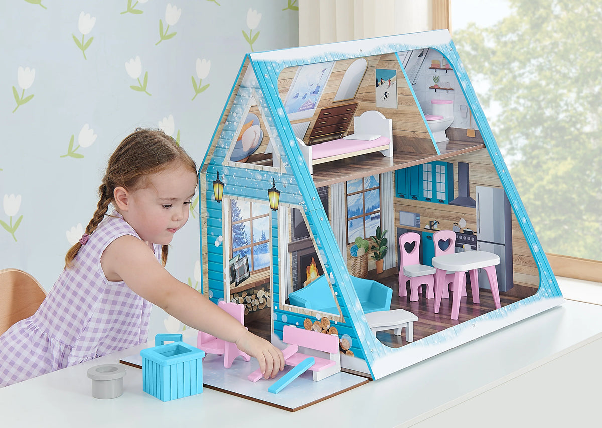 Ski Chalet A-Frame Dollhouse