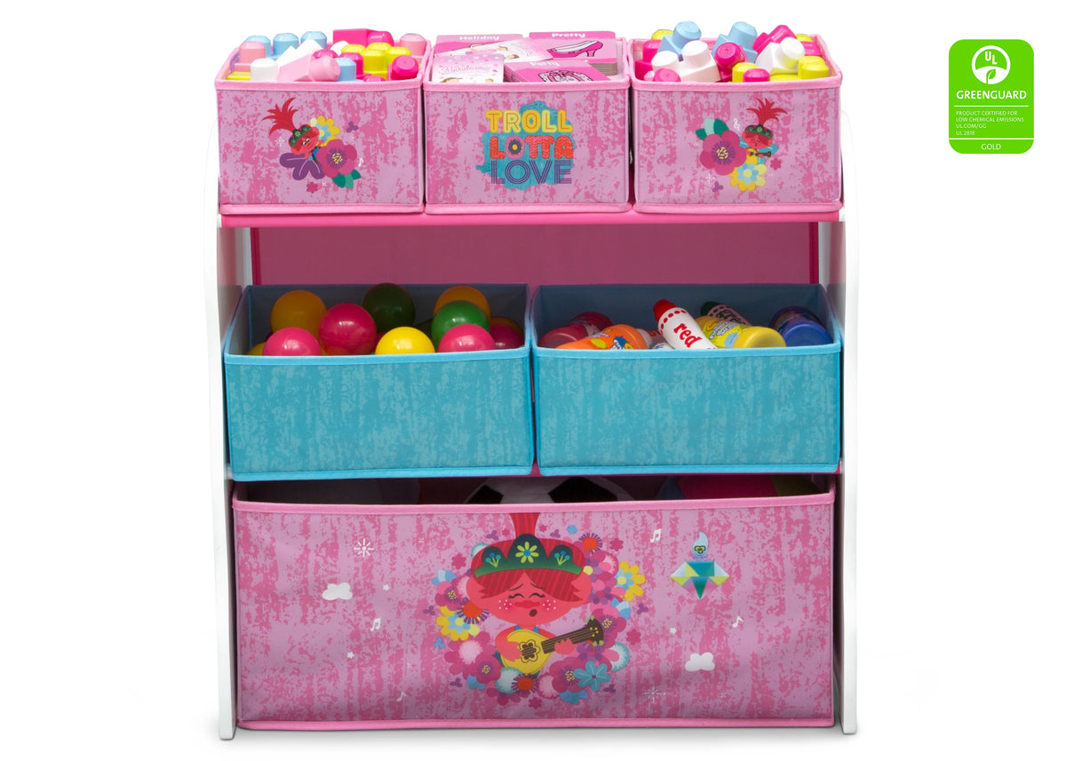 Trolls World Tour Design and Store 6 Bin Toy Organizer