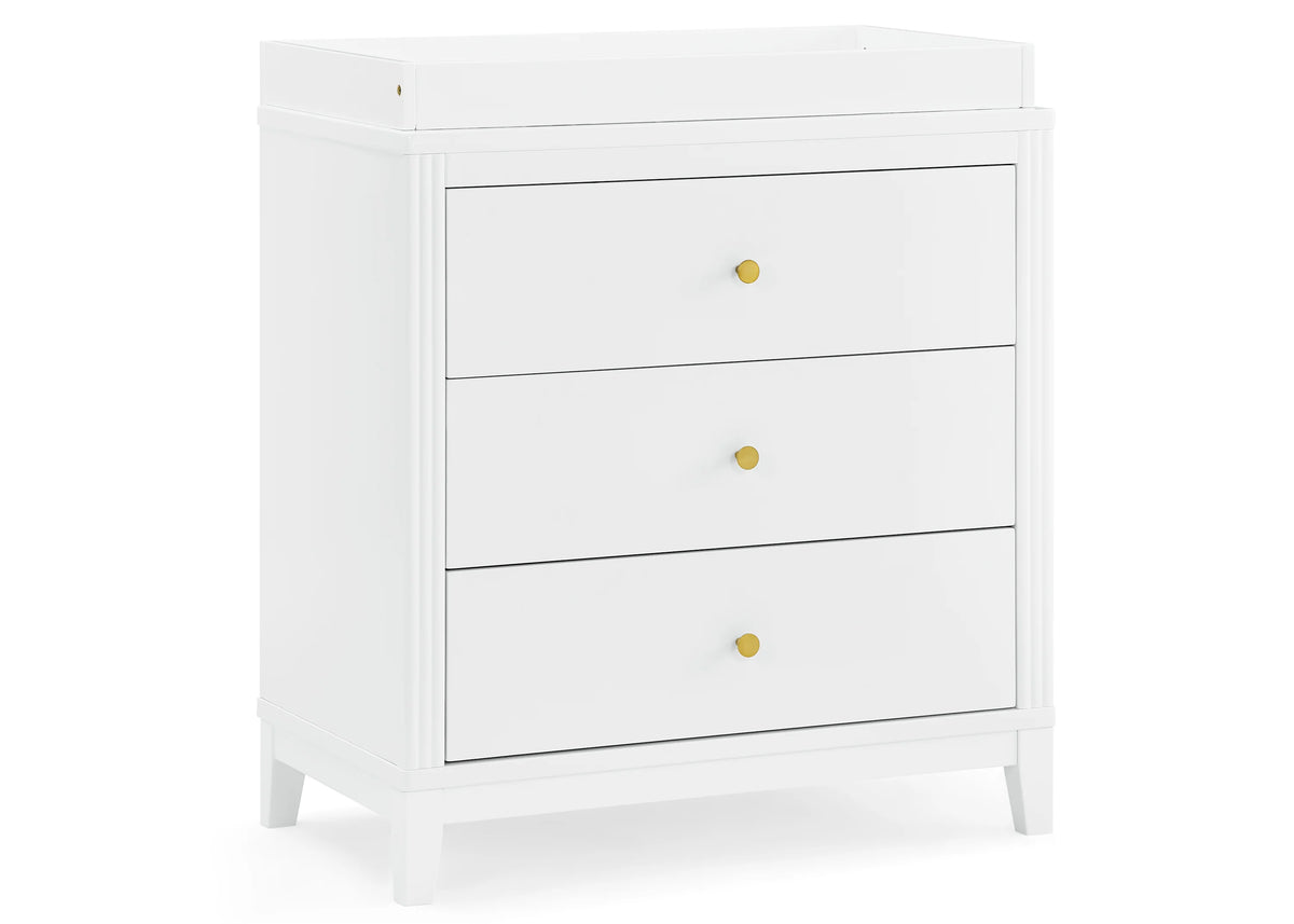 Eloise 3 Drawer Dresser with Changing Top and Interlocking Drawers