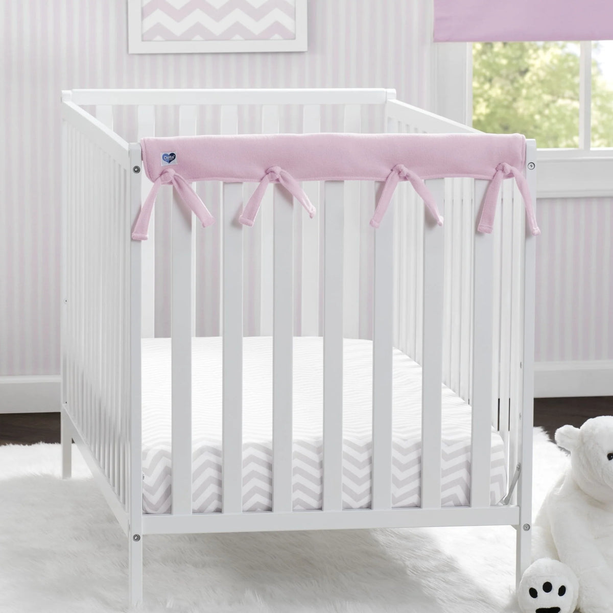 Waterproof Fleece Crib Rail Covers/Protectors for Short Side Rails, 2 Pack