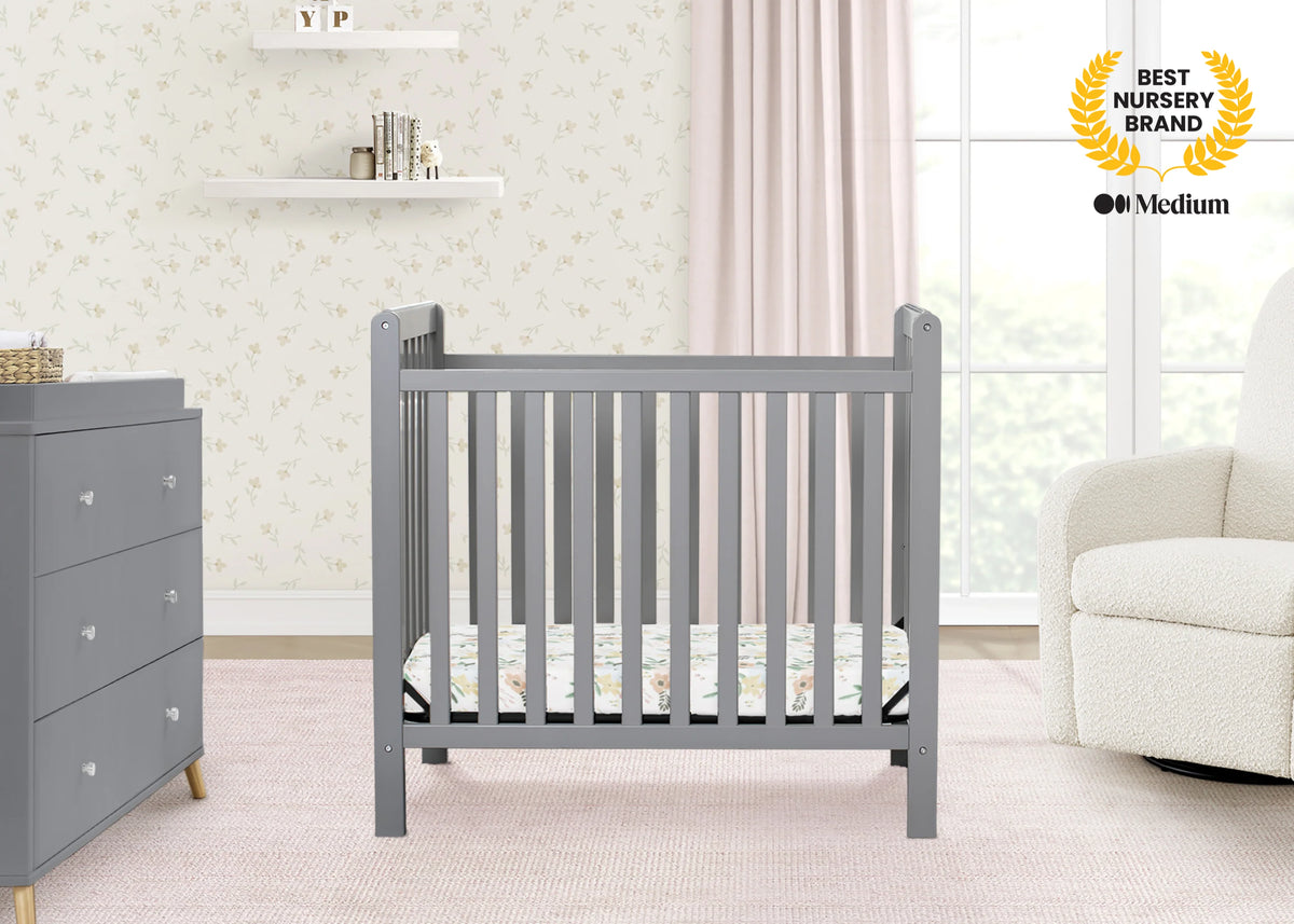 Classic Mini Crib with 2.75-inch Mattress - Convertible to Twin Bed