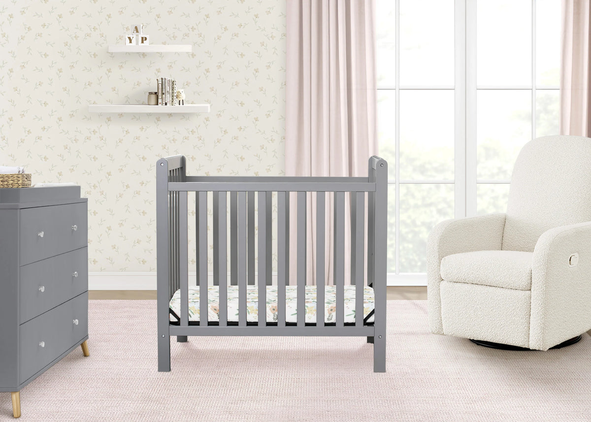 Classic Mini Crib with 2.75-inch Mattress - Convertible to Twin Bed