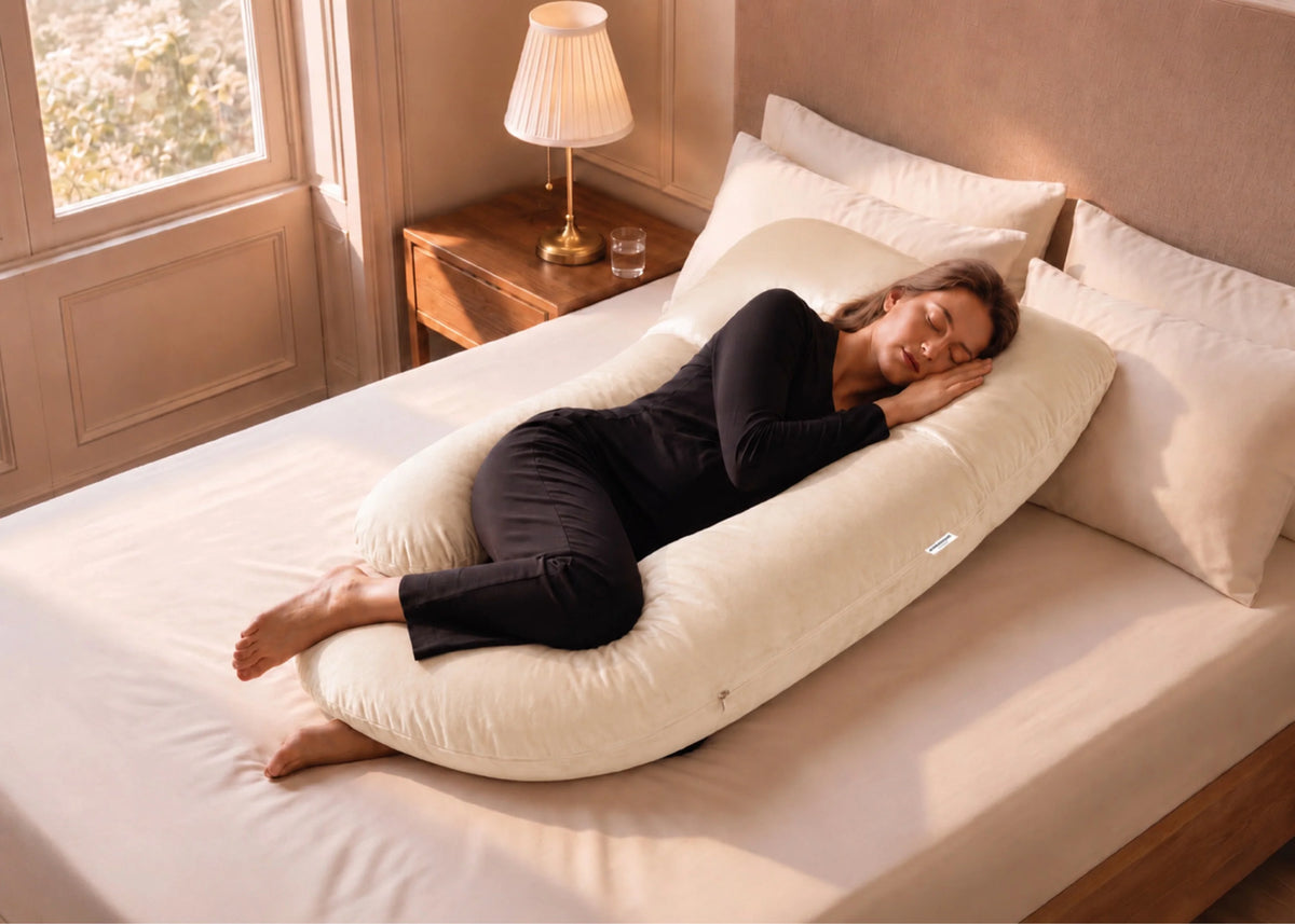 U-Shaped Pregnancy Pillow with Customizable Head Pillow