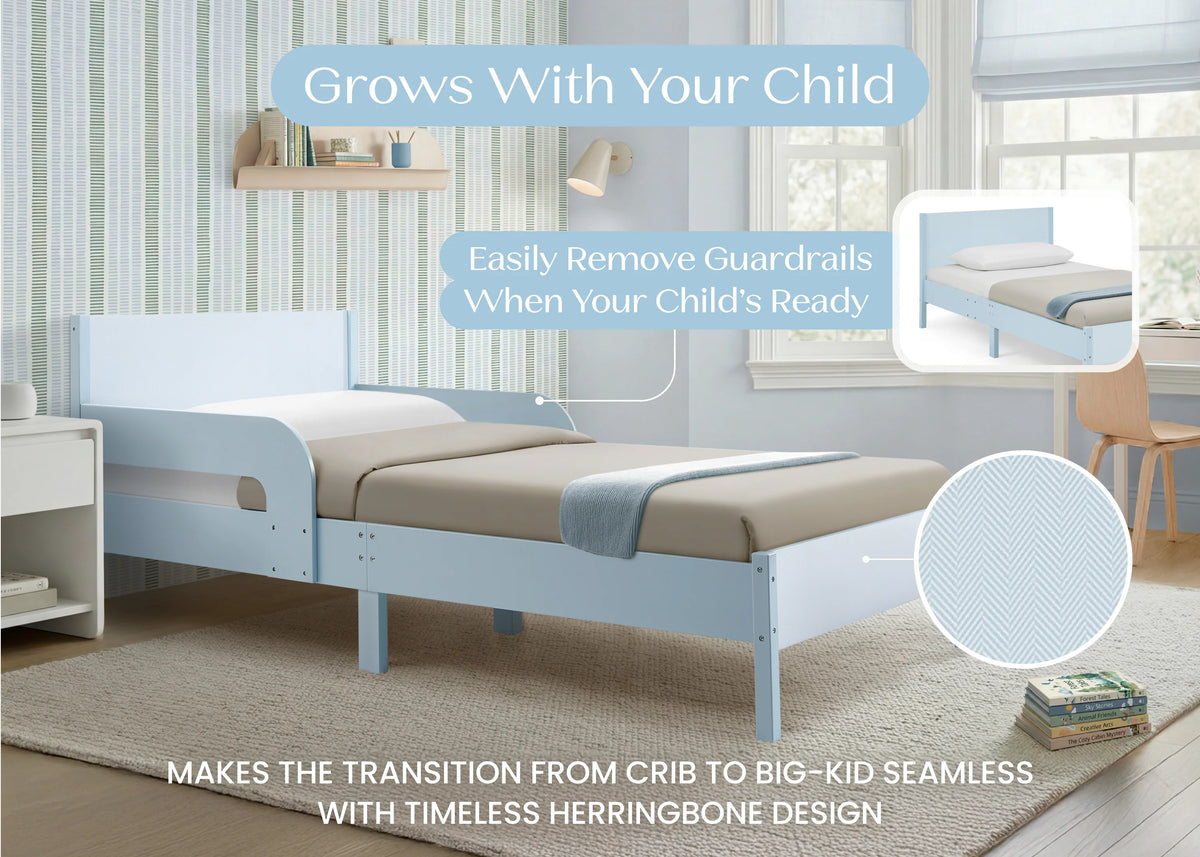 Cora Wood Twin Bed with Removable Guardrails