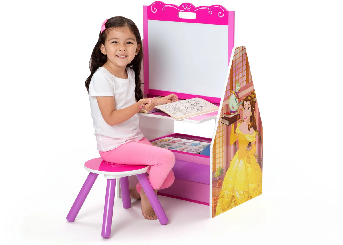 Princess Activity Center - Easel Desk with Stool & Toy Organizer