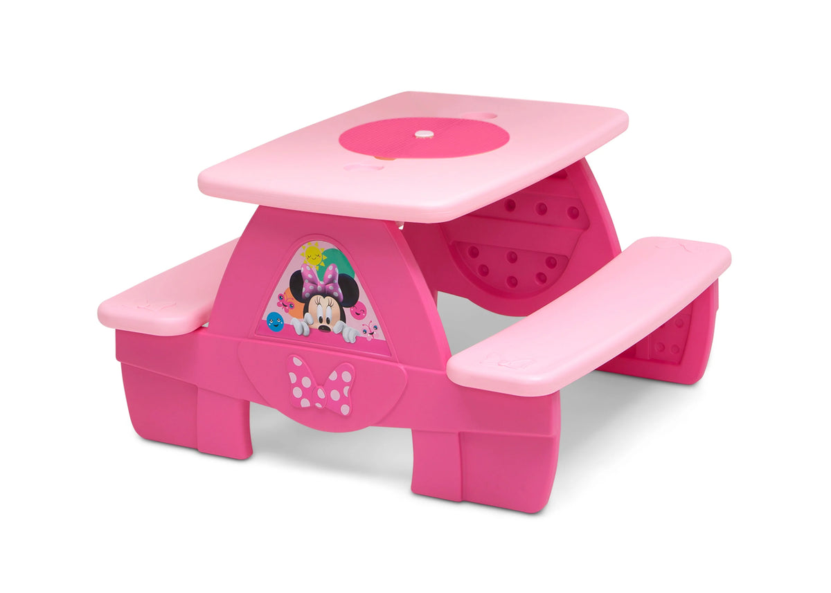 Minnie Mouse 4 Seat Activity Picnic Table with LEGO Compatible Tabletop